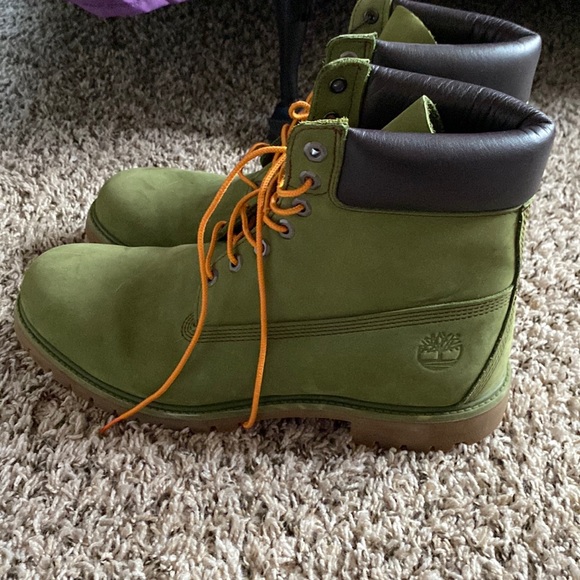 Mens Timberland Olive Green Boots- Size 12 - Picture 1 of 4